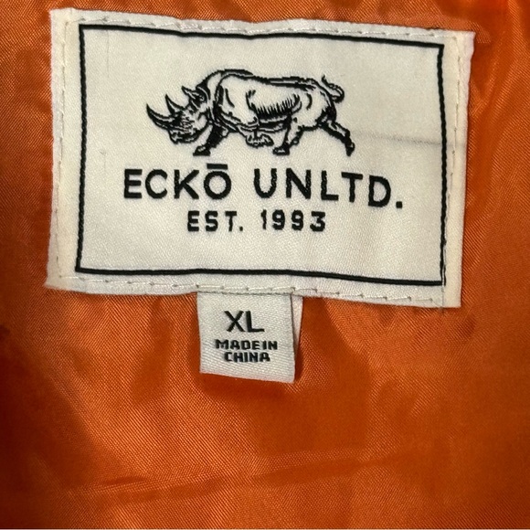 Ecko Unltd Full Zip Sleeveless White Black Logo Puffer Vest - Picture 7 of 8